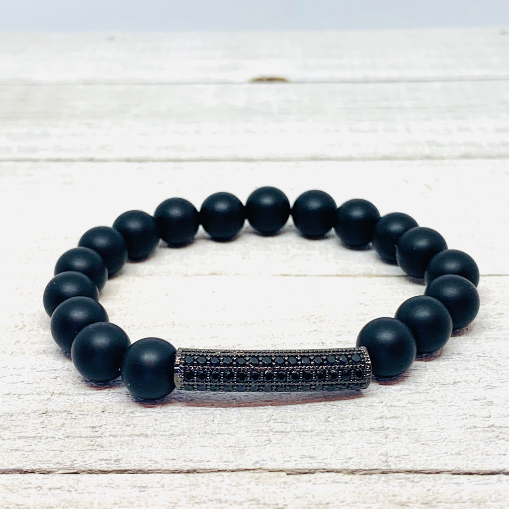 Women’s Onyx Beauty with Black Micro Pave CZ Tube Connector