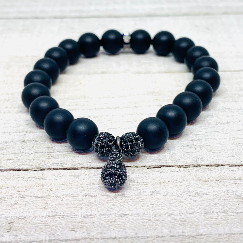 Women’s Teardrop Charm Onyx Bracelet