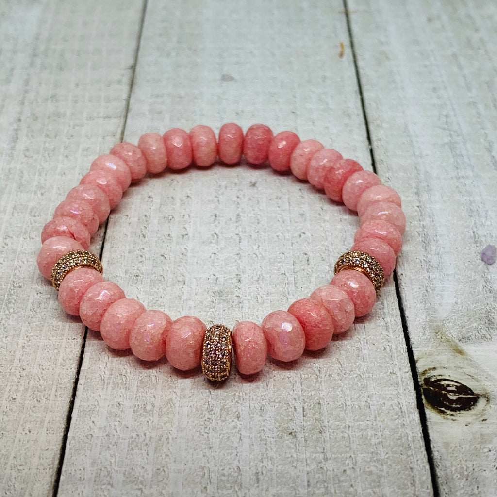 Pink & Rose Gold Accented Bracelet