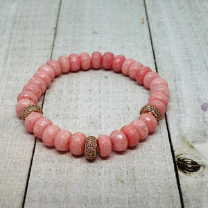 Pink & Rose Gold Accented Bracelet