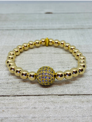 Gold Bead Ball Bracelet