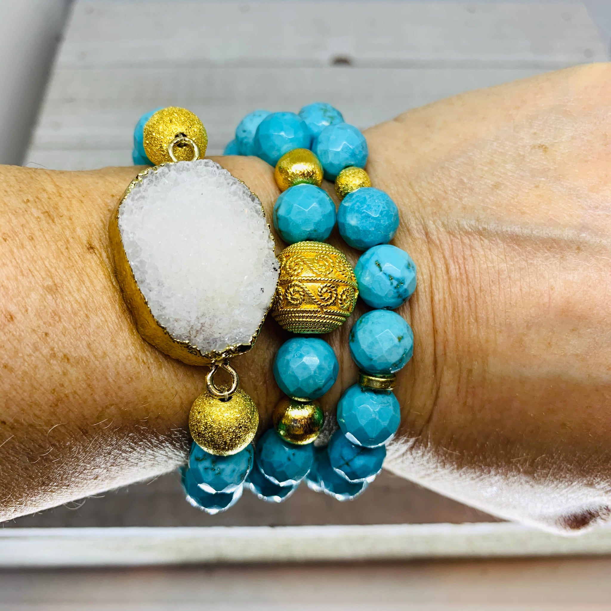The Halie Bracelet -Mint Blue Turquoise