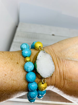The Mindy Bracelet- Mint Blue Turquoise