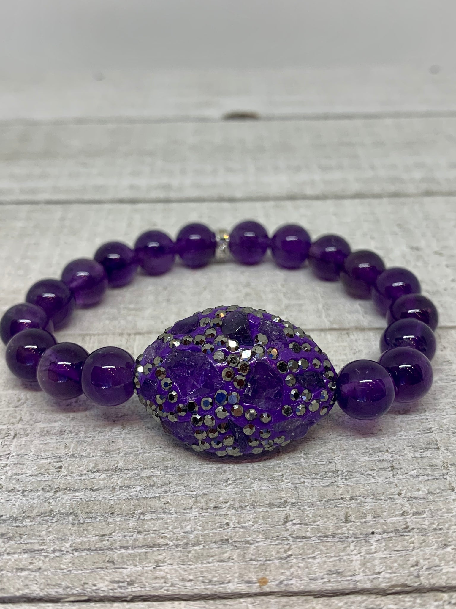 Purple Amethyst & Crystal Bracelet