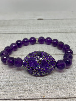 Purple Amethyst & Crystal Bracelet