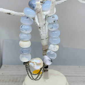 The Sophie Bracelet- Icy Angel Chalcedony Rondelle