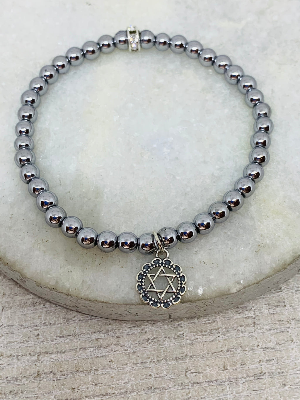 Silver Star Of David Bracelet