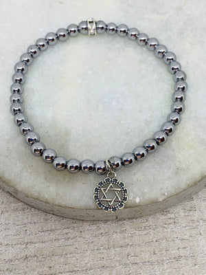 Silver Star Of David Bracelet