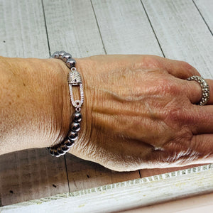Silver Safety Pin Bracelet