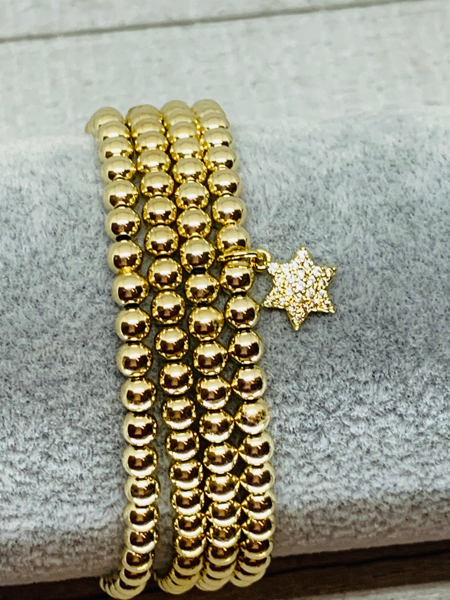 Happy Hanukkah Gold Star Of David Bracelet