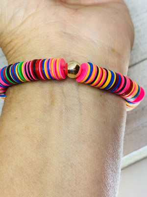Rainbow African Heishi Bracelet