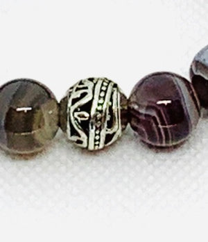 Beautiful Botswana Agate with Etched Silver Bead