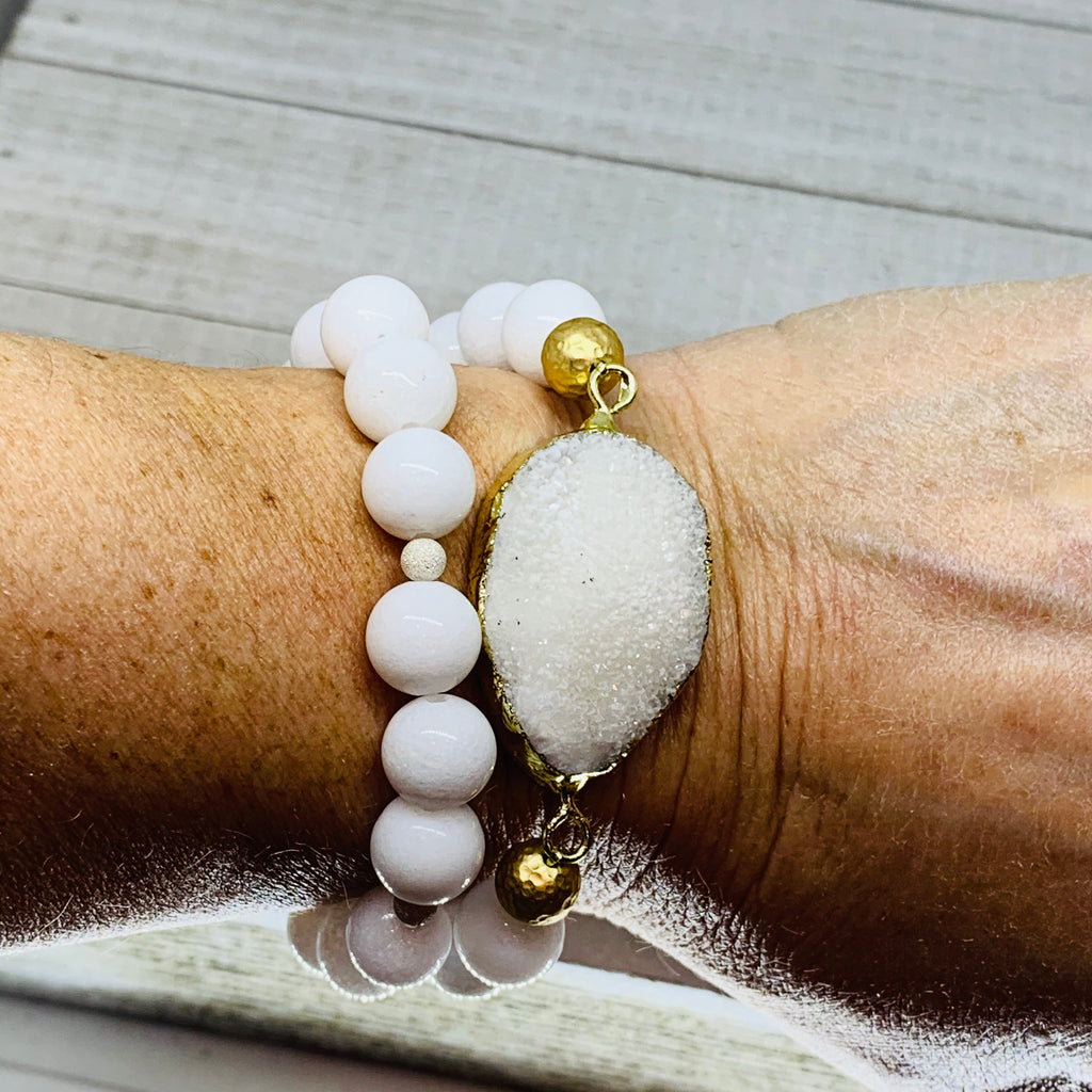 Snow White Druzy Bracelet
