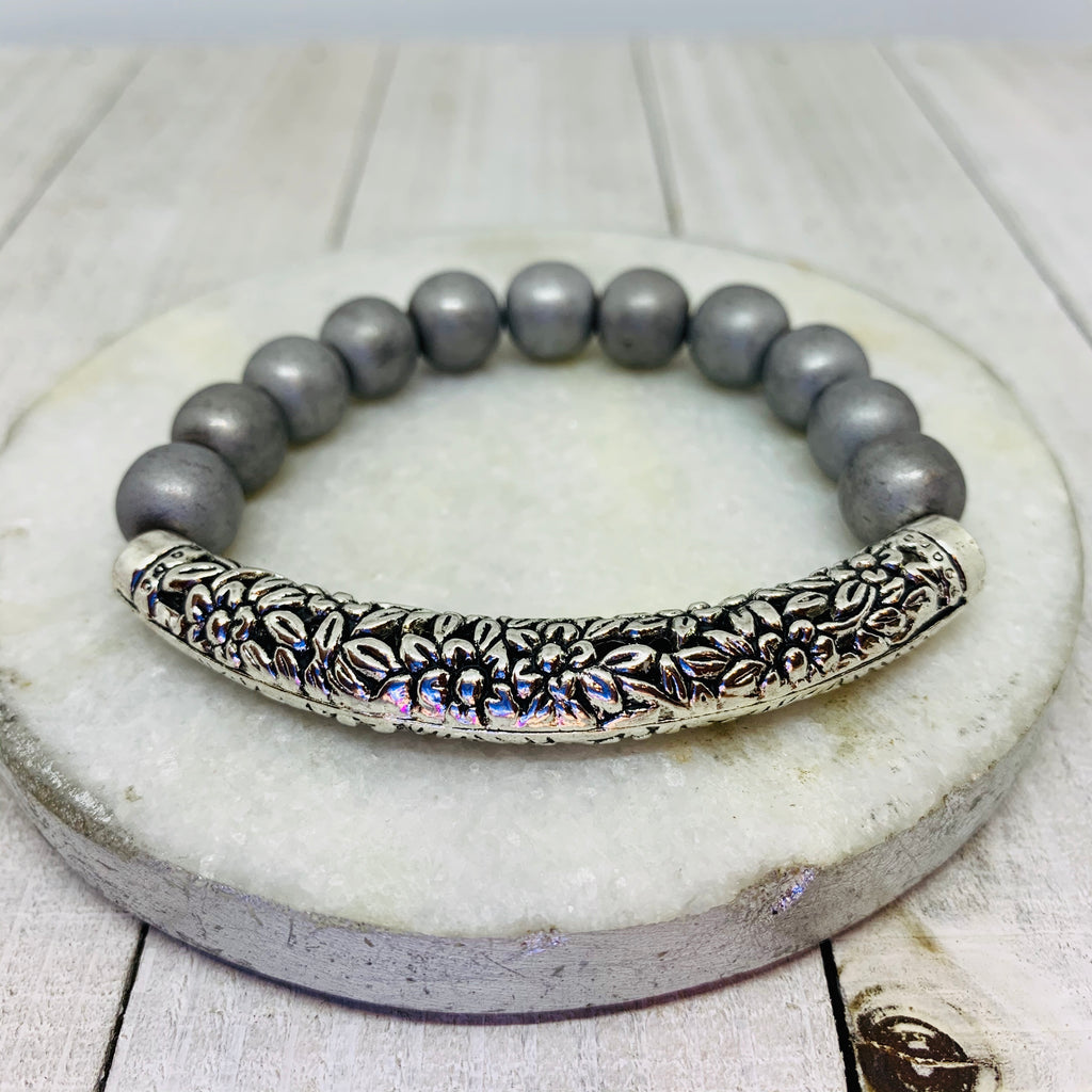 Carved Silver Beauty Bracelet