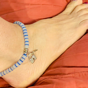 Silver Key Charm Anklet