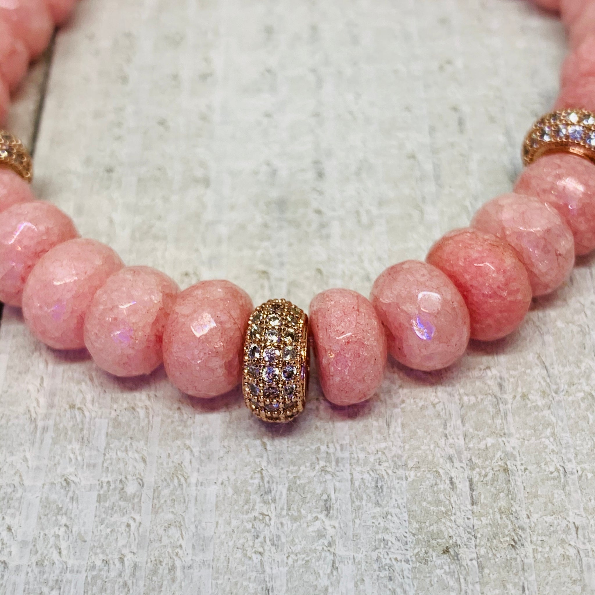 Pink & Rose Gold Accented Bracelet