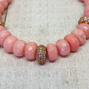 Pink & Rose Gold Accented Bracelet