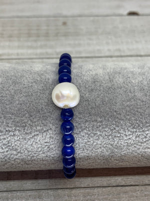 Bonny Blue  Cat Eye Bead Bracelet