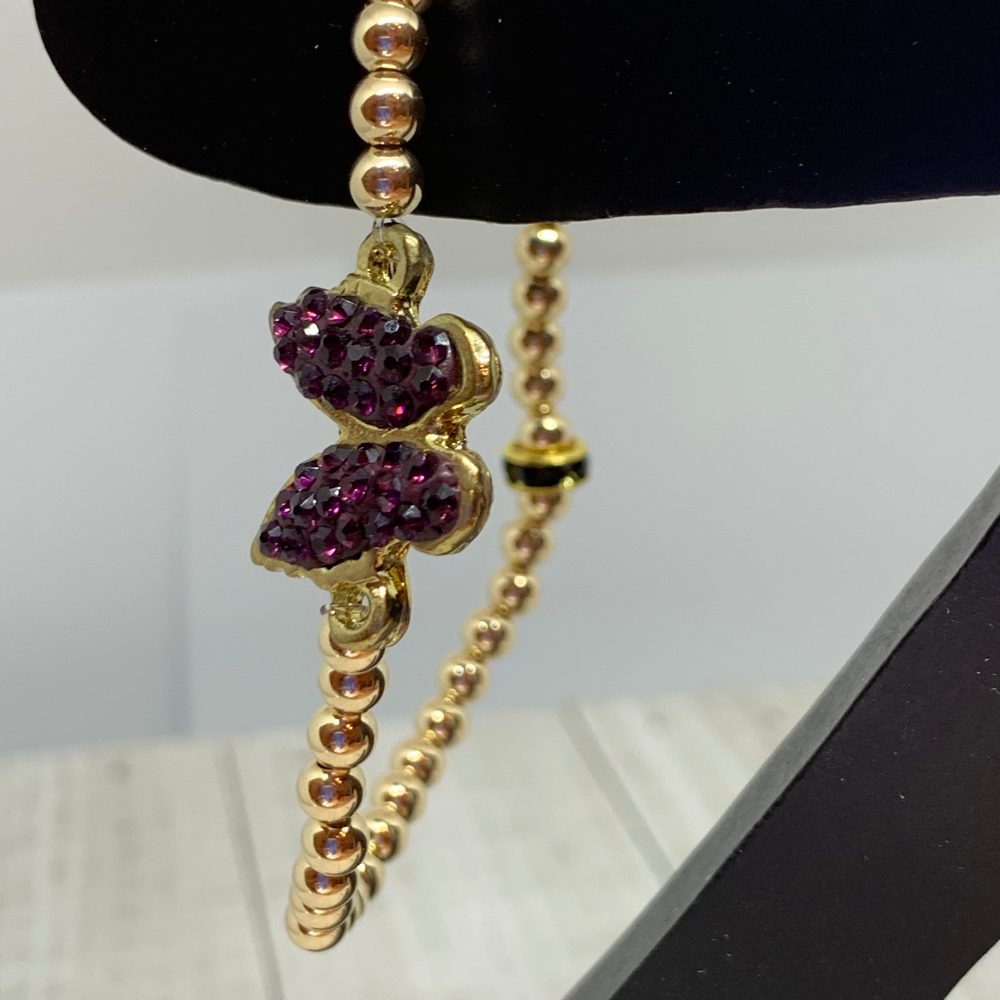 Purple & Gold Butterfly Bracelet