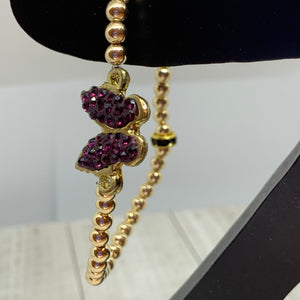 Purple & Gold Butterfly Bracelet