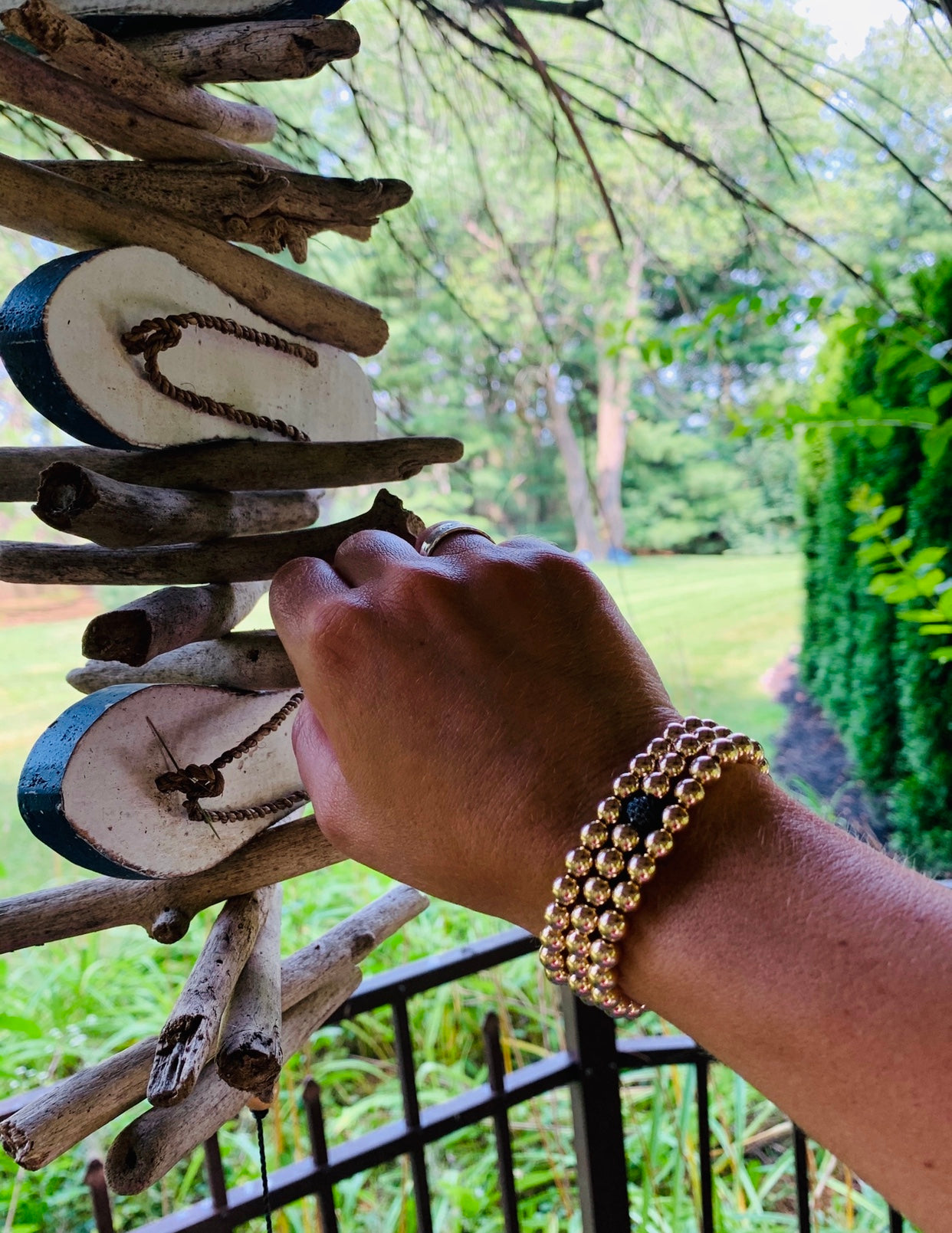 Tri Gold 6mm Bracelet Stack