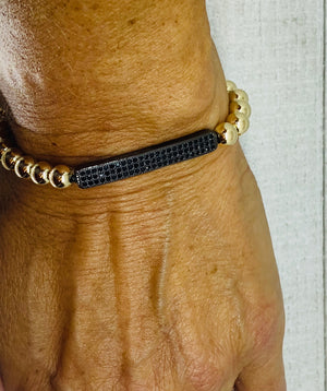 Gold & Black Bar Bracelet