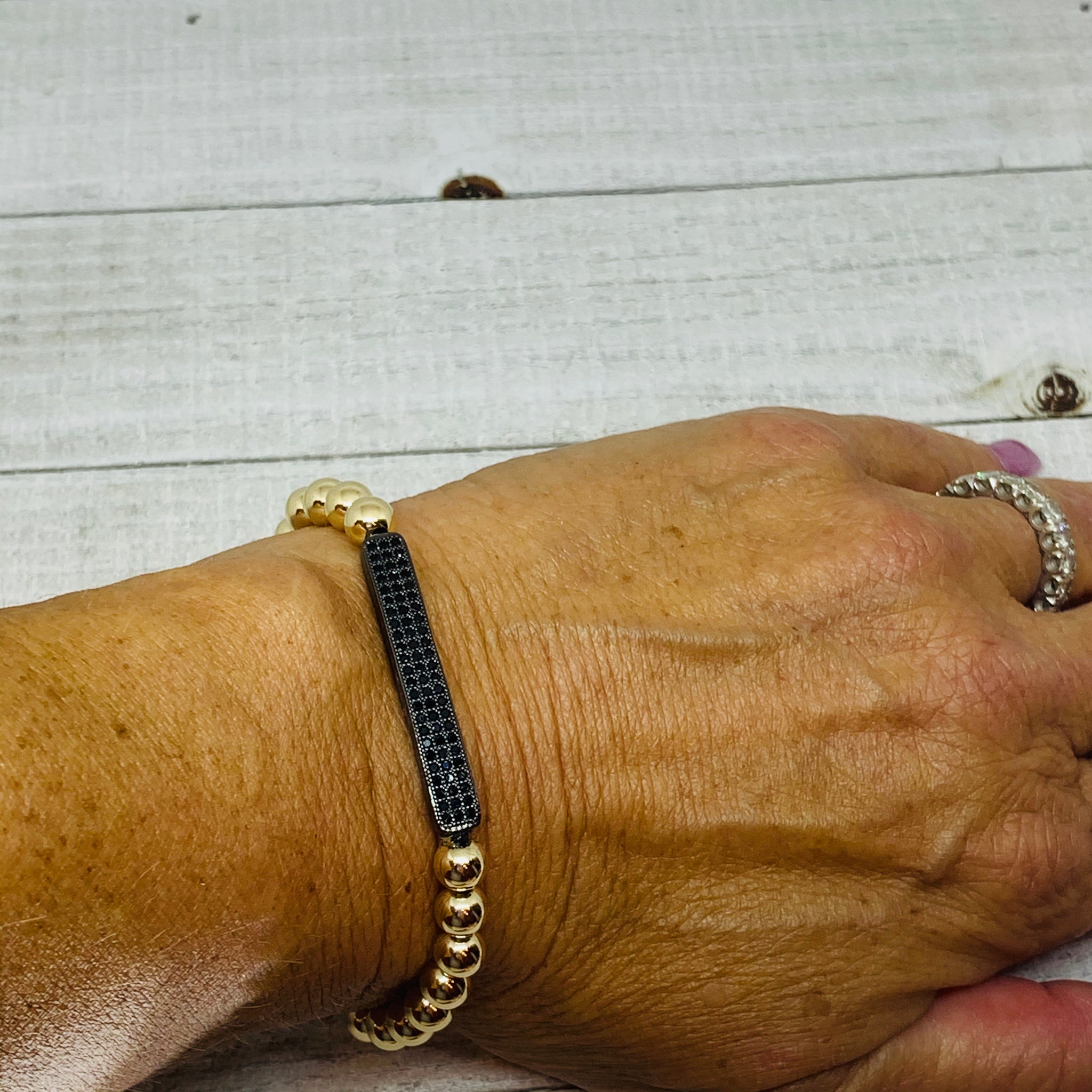 Gold & Black Bar Bracelet