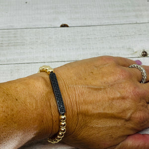 Gold & Black Bar Bracelet