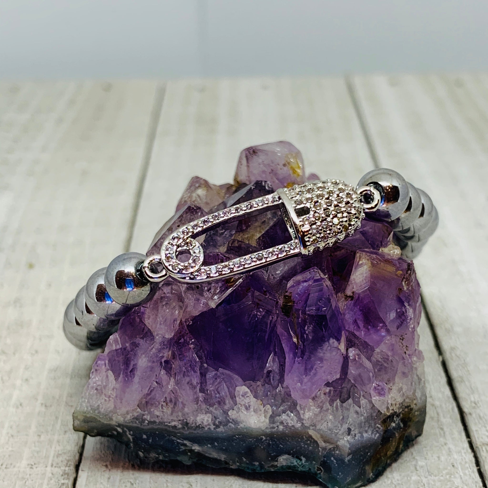 Silver Safety Pin Bracelet