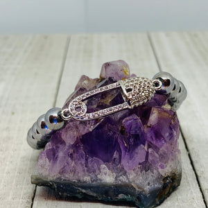 Silver Safety Pin Bracelet