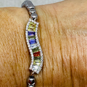 The Victoria Bracelet- Hematite with Multi Colored Stones