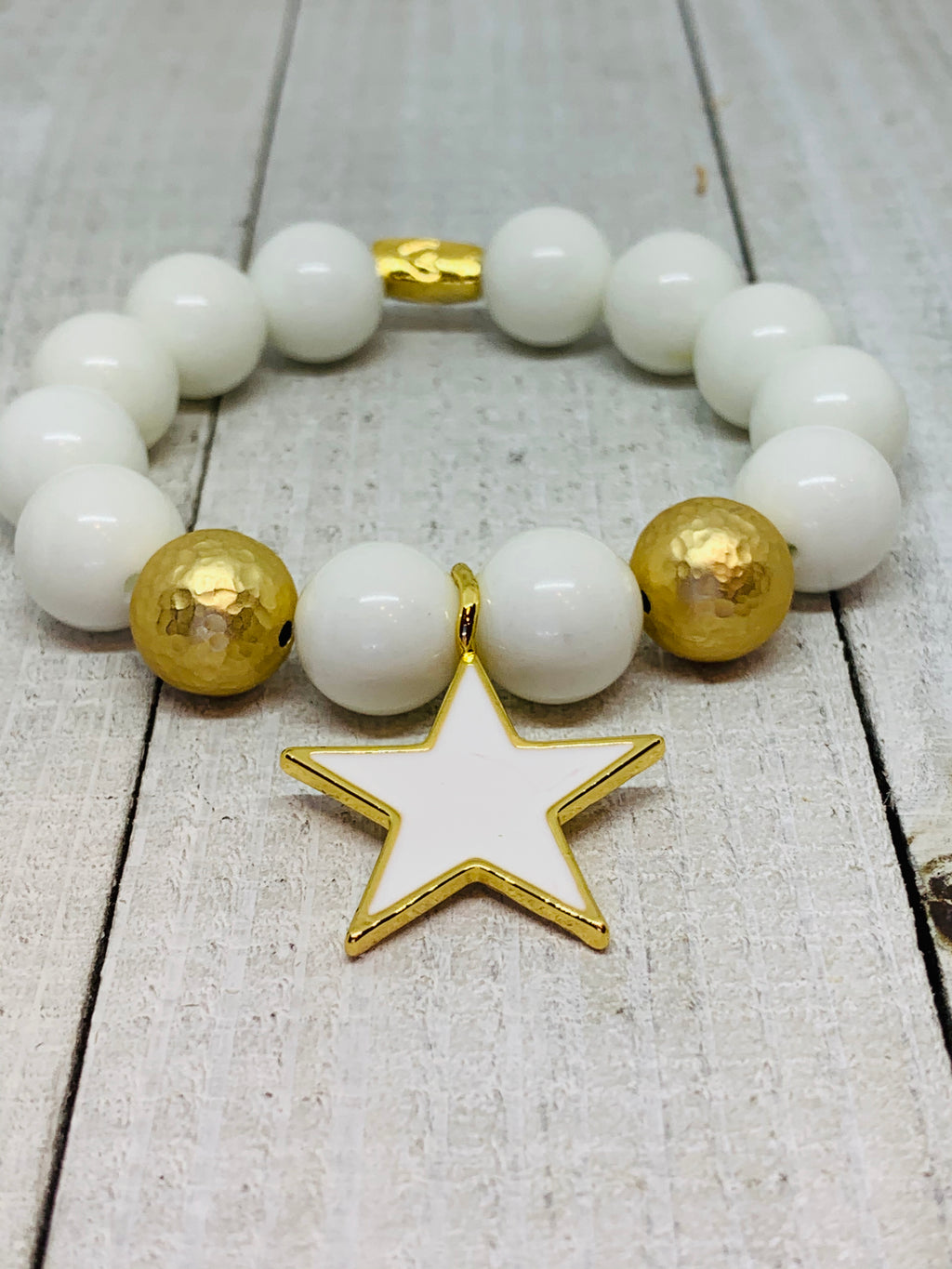 White & Gold Star Bracelet
