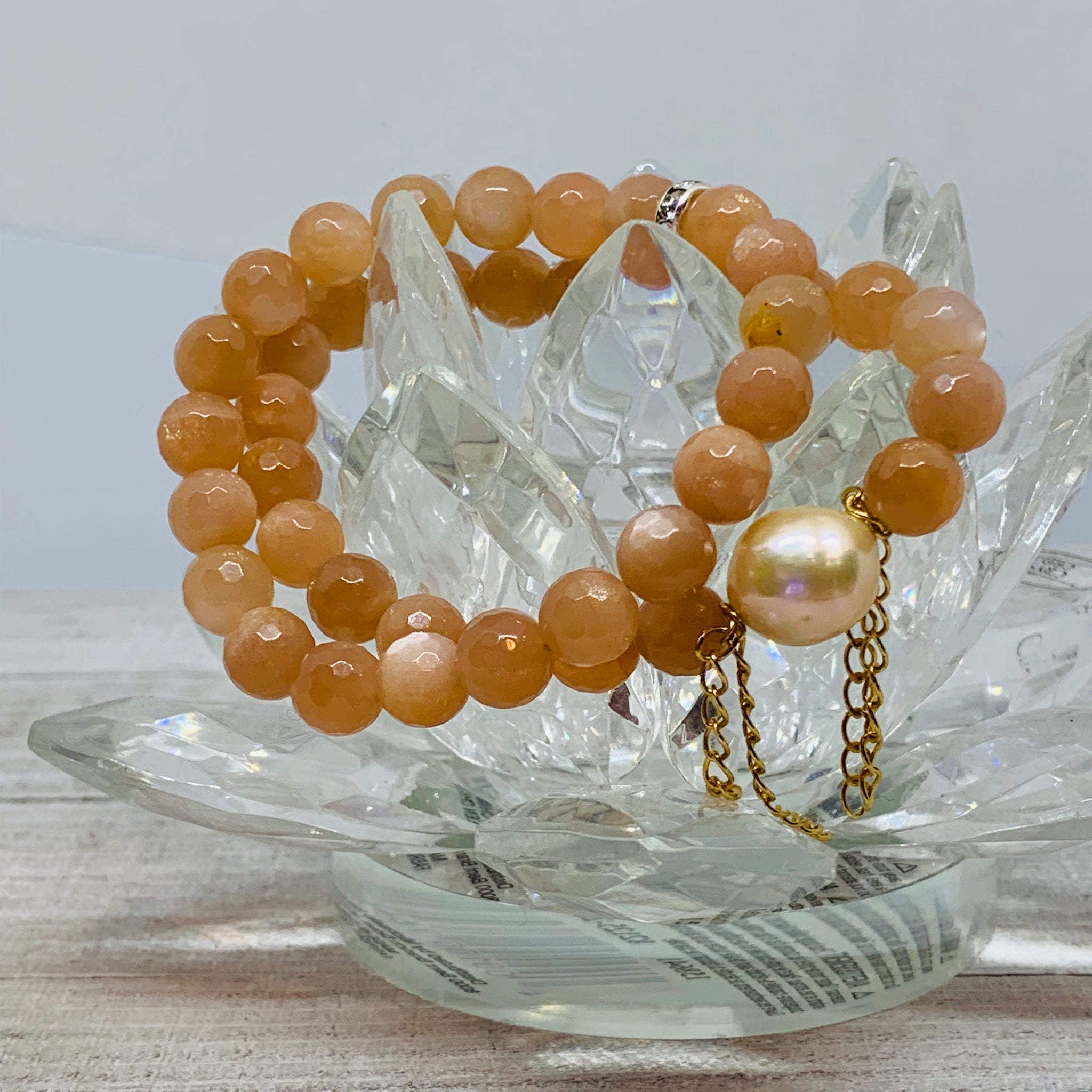 Sunstone Peach Moonstone Duo