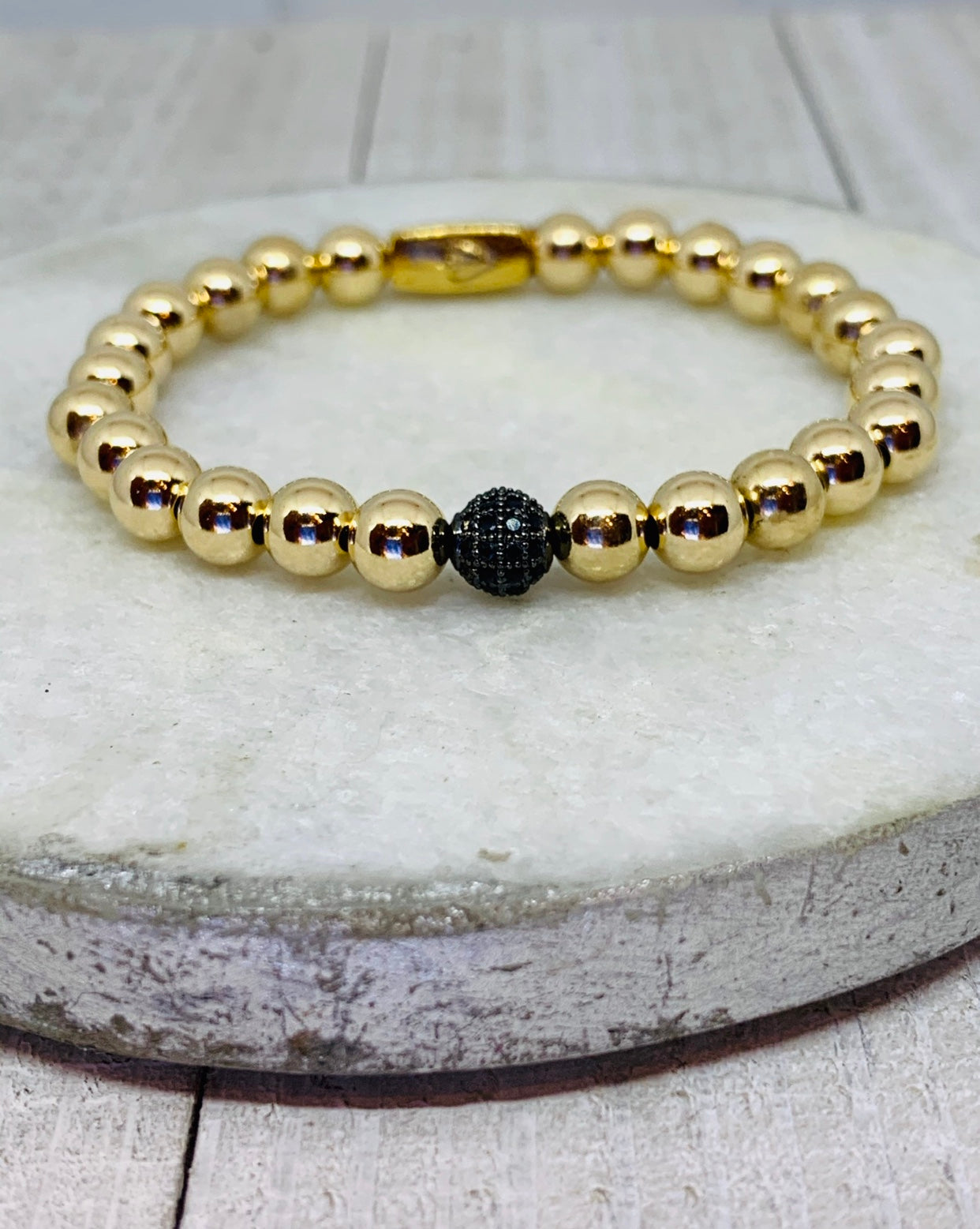Tri Gold 6mm Bracelet Stack