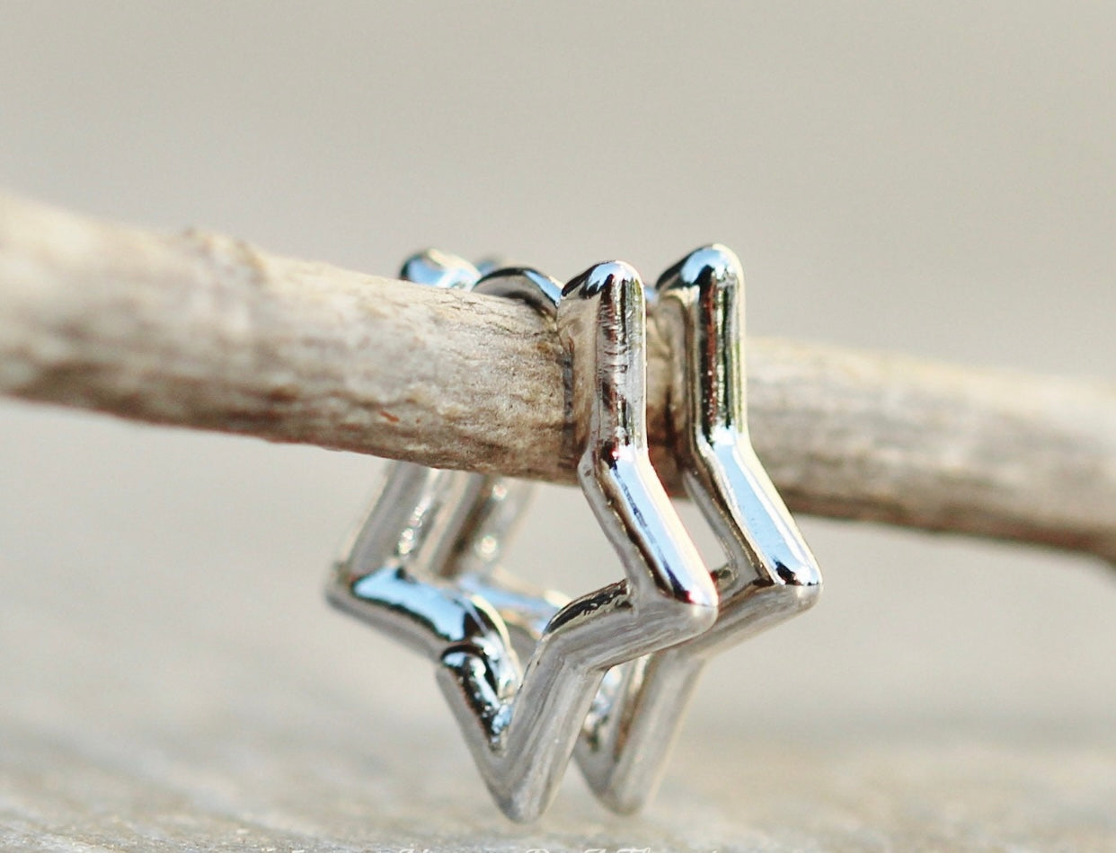 Silver Star Earrings