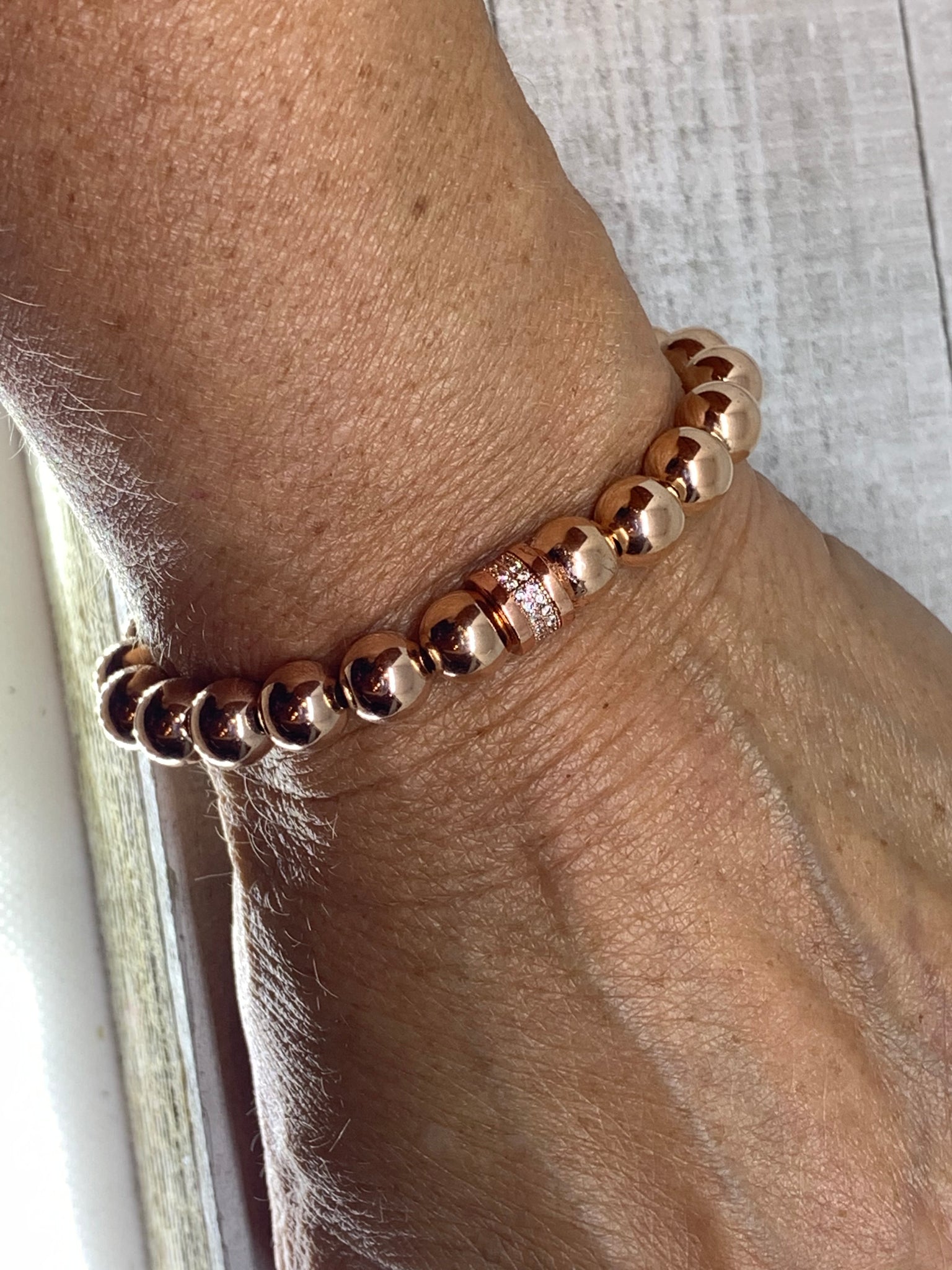 Rose Gold Baller Bead Bracelet