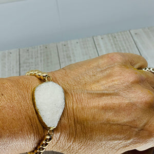 Golden White Druzy Bracelet