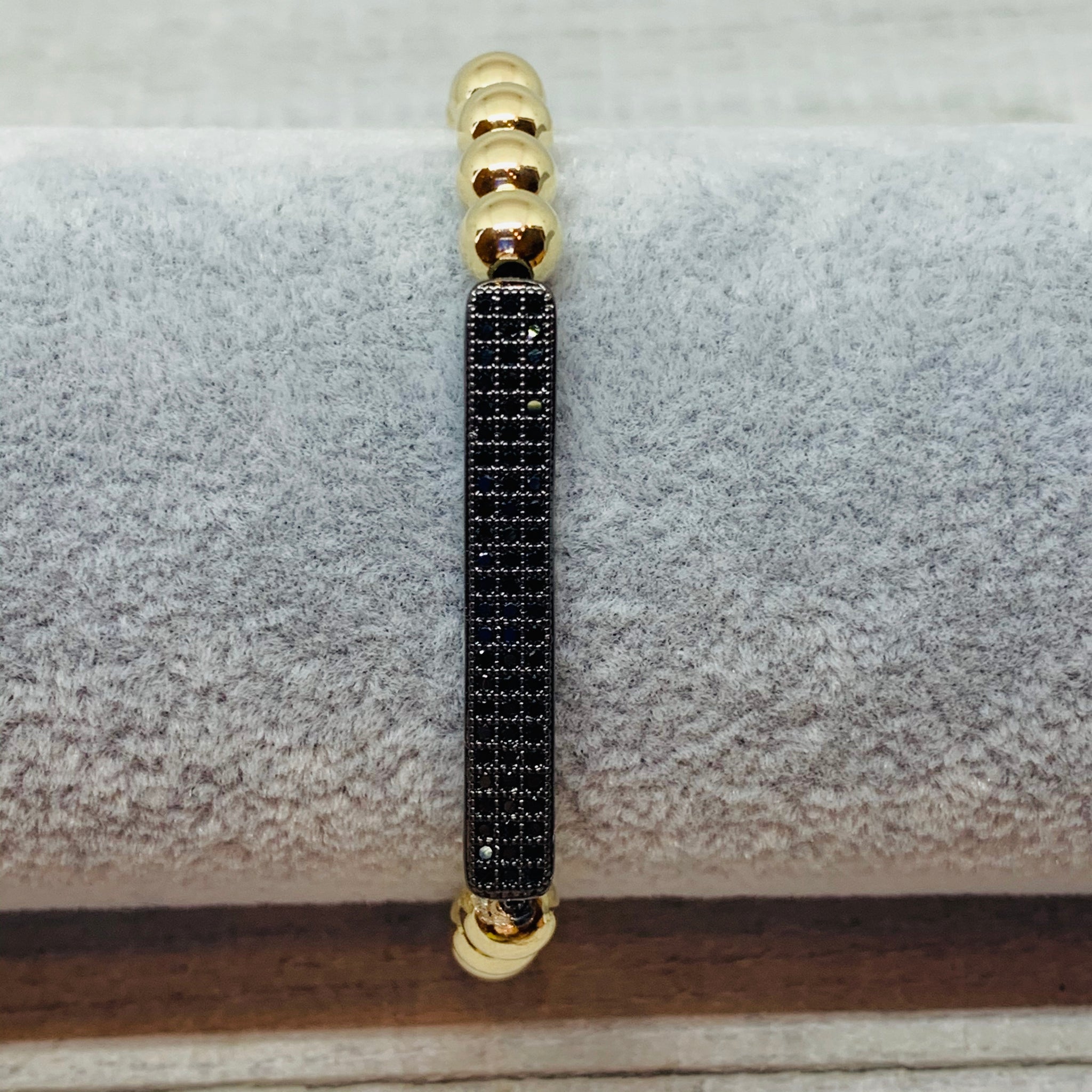 Gold & Black Bar Bracelet