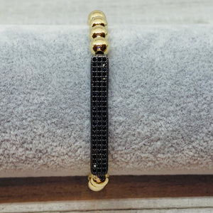 Gold & Black Bar Bracelet