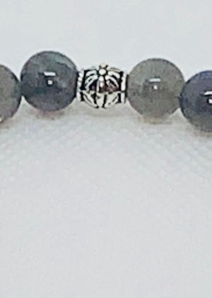 Labradorite Beads with  Baroque  Pearl and Fringe Chain.