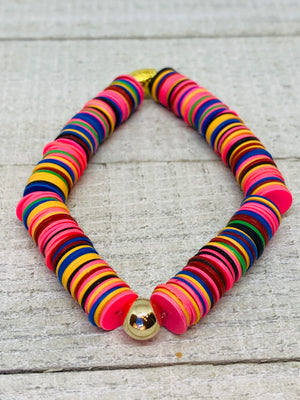 Rainbow African Heishi Bracelet