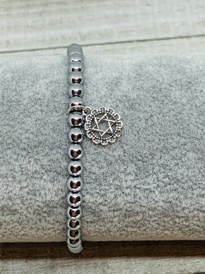 Silver Star Of David Bracelet