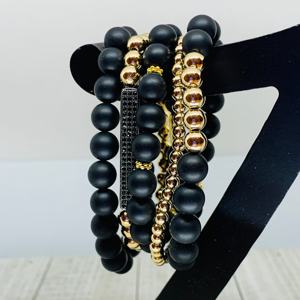 Mega Black & Gold Bracelet Stack