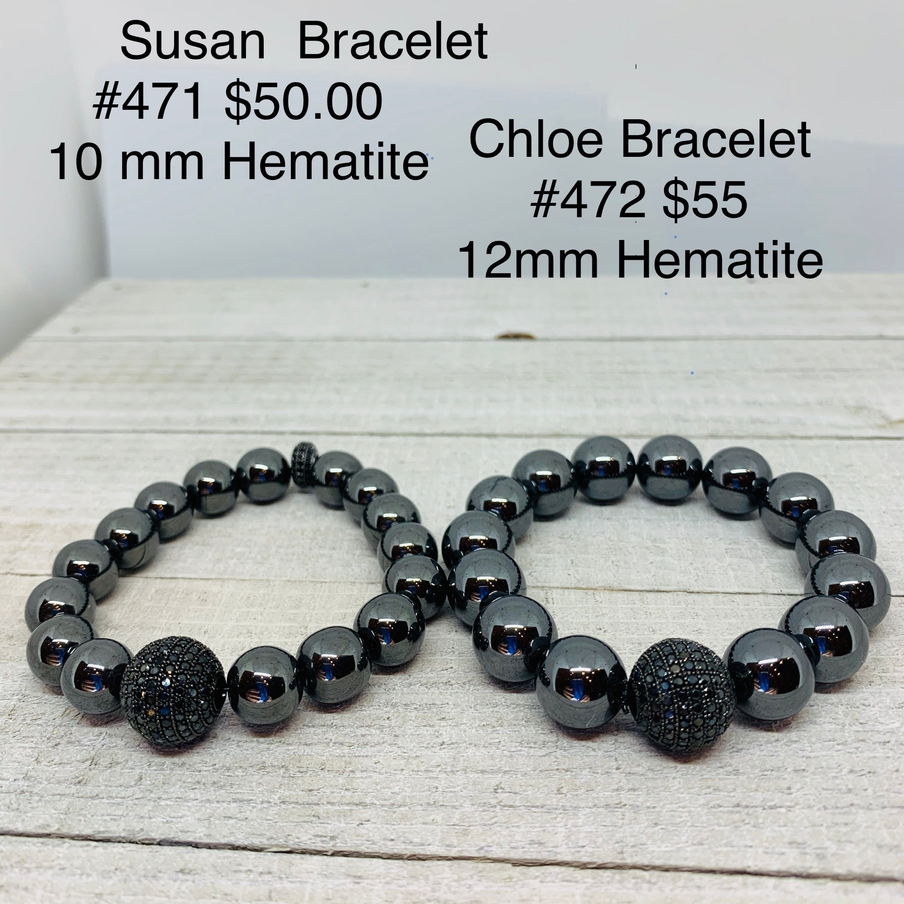 The Susan Bracelet 10 mm Black Hematite Beauty