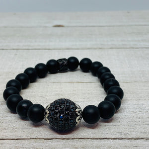 Onyx Pave Black CZ Ball Bracelet