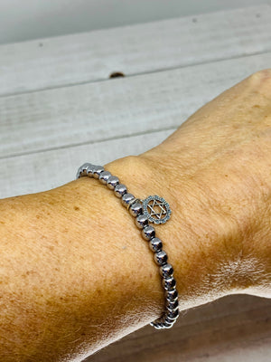 Silver Star Of David Bracelet