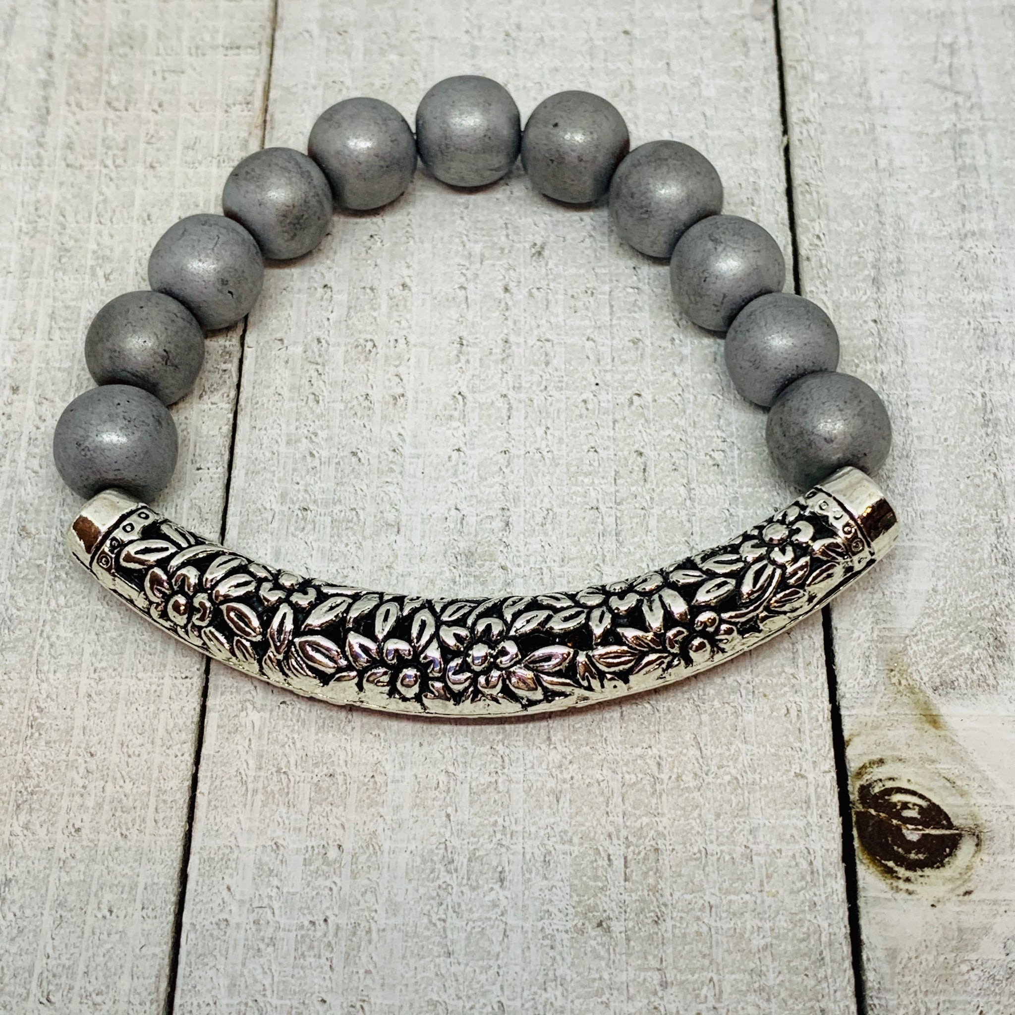 Carved Silver Beauty Bracelet