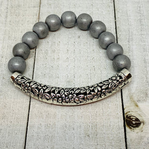 Carved Silver Beauty Bracelet