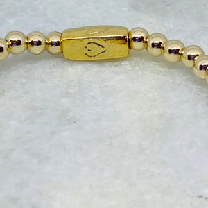 Baby Blue Heart & Gold Bracelet