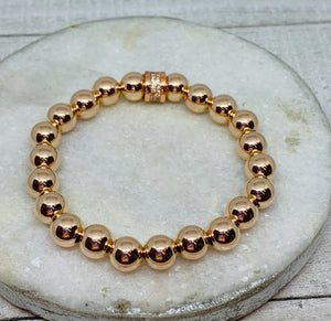 Rose Gold Baller Bead Bracelet